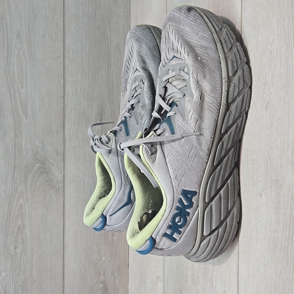 HOKA One One Mens Gaviota 4 Gray Athlrtic Platform Running Shoes Sneakers  14D - Picture 2 of 15